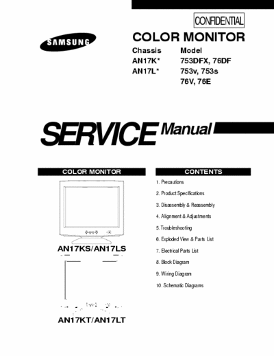 samsung SyncMaster 753s printed circuit diagram